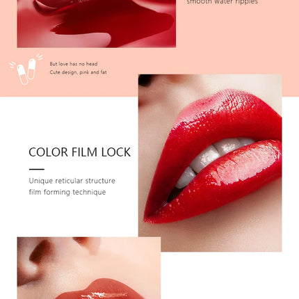 Pudaier mini capsule lip glaze, non-stick and non-fading lip gloss, mirror-finished moisturizing lip gloss
