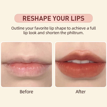 QIBEST Matte Nude Lipstick Pen Long Lasting Lipliner Lip Pencil Waterproof Lip Liner Contour Sexy Red Lip Makeup Set For Women