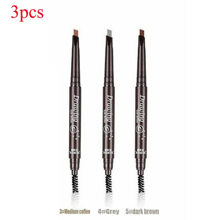 5 Colors Double Head Eyebrow Pencil Waterproof Long Lasting Sweat-proof Natural Wild Brows Shaping Drawing Easy Coloring Makeup