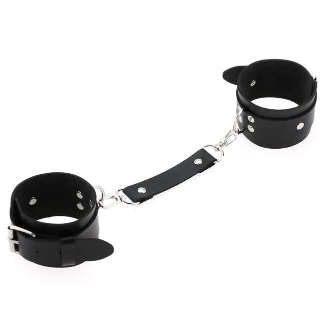 Adult Sex Games Products Punk Gothic Leather Cross Buckle Tied Shackles Sex Products Handcuffs for Sex