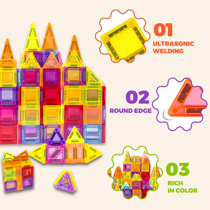 Magnetic Building Blocks Construction Sets Mini Size DIY Montessori Sensory Educational Magnets Toys For Boys Girls Kids Gift