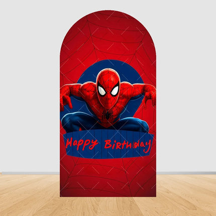 Spider Man Arch Backdrop Cover Web Pattern Design For Boys Birthday Party Superhero Theme Photo Booth Background Decor Prop