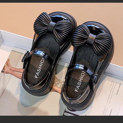 2025Autumn New Kids Leather Shoes Fashion Cute Girl Shoe Anti Slip Soft Comfor Kid Casual Shoes Exquisite Elegant Retro Princess