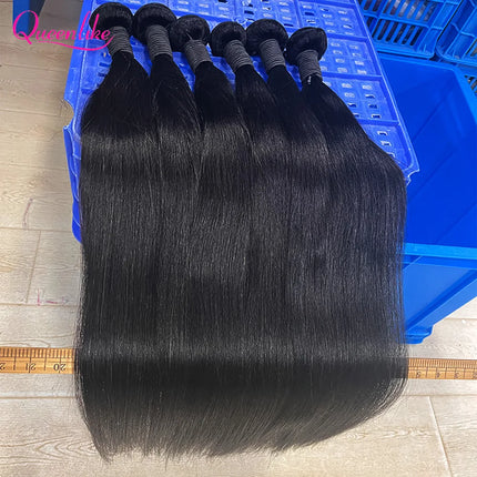 Queenlike 30 Inch Human Hair Bundles Brazilian Raw Hair Weave 1/3/4 Bundles Human Hair 26 28 30 Inch Straight Hair Extensions