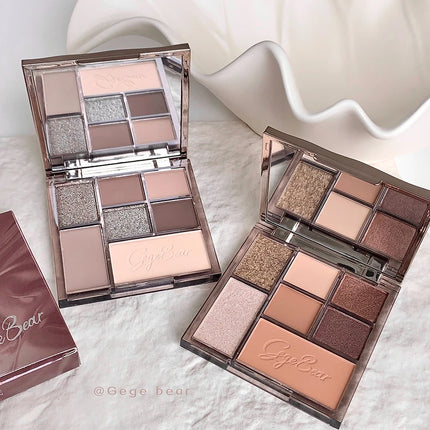 Gege bear Spring And Summer New Eyeshadow Palette Rosy Auto Focus Low Saturation Smoke Powder Rose Plate gifts