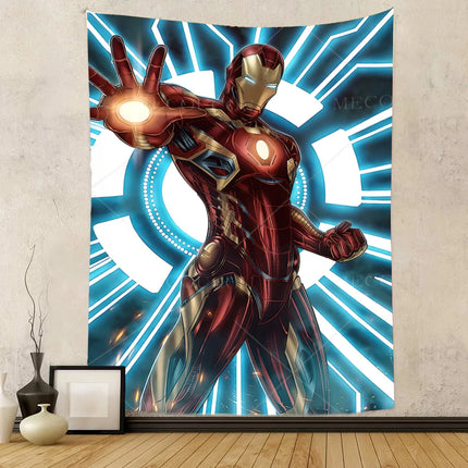 Iron Man Red Flash Backdrop for Birthday Party Decor Hero Marvel Superhero Background for Baby Shower Party Cake Table Supplies