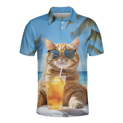 Cartoon Cute Cat 3D Printed Polo Shirts For Men Clothes Feline Pet Unicorn Short Sleeve Harajuku Fashion Funny Animal Kids Tops