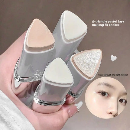 Double-Headed Foundation Stick With Brush, Moisturizing Natural Concealer Makeup,Matte Makeup Base,Rare Beauty,Long-Lasting