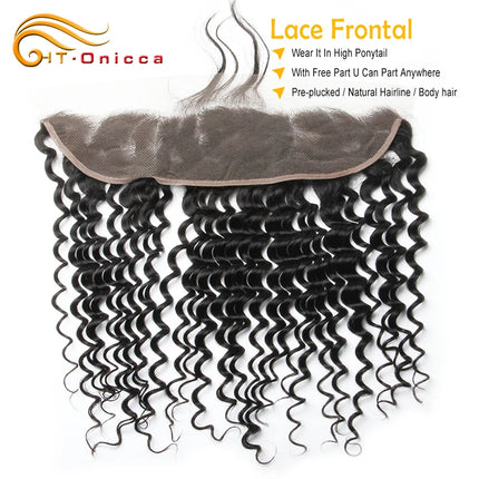 Kinky Curly Closure 4X4 Lace Closure Only Brazilian Remy 100% Human Hair Ear to Ear 13x4 Lace Frontal Closure Natural Color