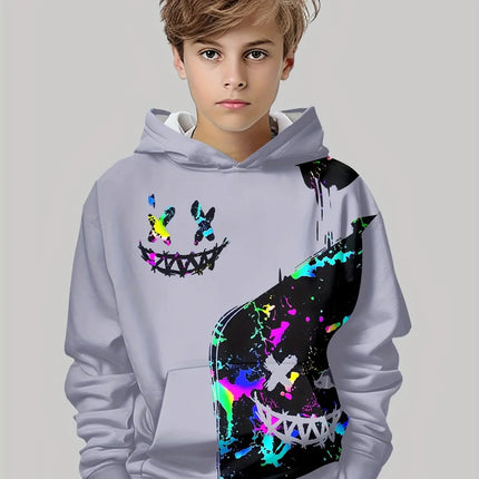 Children Top Hoodies Stylish 3D Print Boys Casual Pullover Long Sleeve Sweatshirt for Spring Fall Kids Hoodies Outdoor Clothing