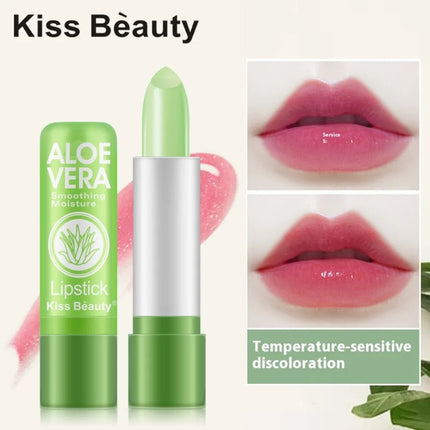 Aloe Vera Color-Changing Lipstick Long-Lasting Moisturizing Temperature-Activated Lip Balm Fade-Resistant Nourishing Lip Care Set