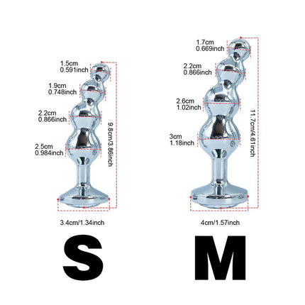 2 sizes Four ball metal pull bead anal plug gem base anal plug g-spot massage sexual health adult sex sex toys