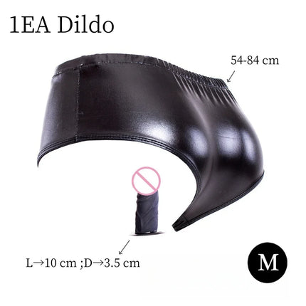 Ultra Sexy Silicone Dildo Sex Toy Kits with No Vibration Vaginal Anal Plug Harness Panties for Women Men Leather Bondage Gear