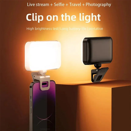 FANGTUOSI new Pocket LED Selfie Fill Light 1000Mah Rechargeable For IPhone IPad Mobile Phone Clip Flash Video Photography Lamp
