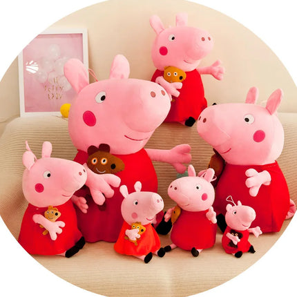 New Peppa Pig and George family cartoon plush toy dolls, blue and pink pig dolls, festival gifts, dolls, birthday gifts