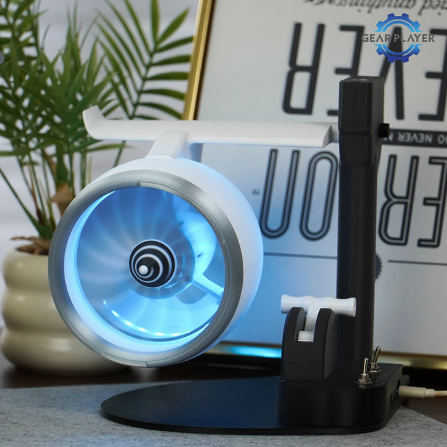 Turbojet Fan Style Single Head Mist Humidifier Blowing Feature RGB Lighting Effects for Bedroom Living Room Office Desk Air Humi