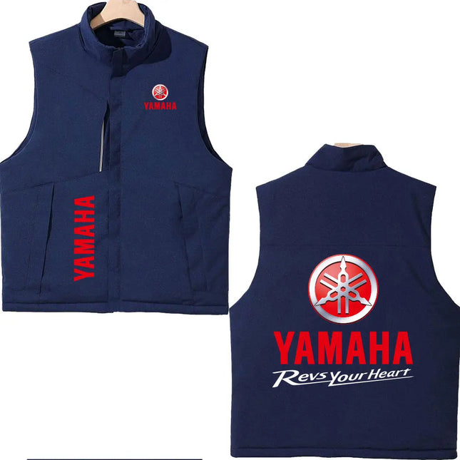 2026 Yamaha Racing Printed Cotton-Padded Vest Autumn Winter Men's Women's Outdoor Motorcycle Jacket Street Fashion Warm Clothing