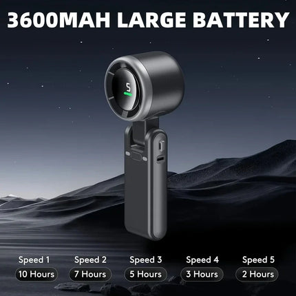 3-in-1 Fan, 5-speed, 1200mAh Rechargeable Lithium Battery, USB Charging, Travel Mini Fan 2026new