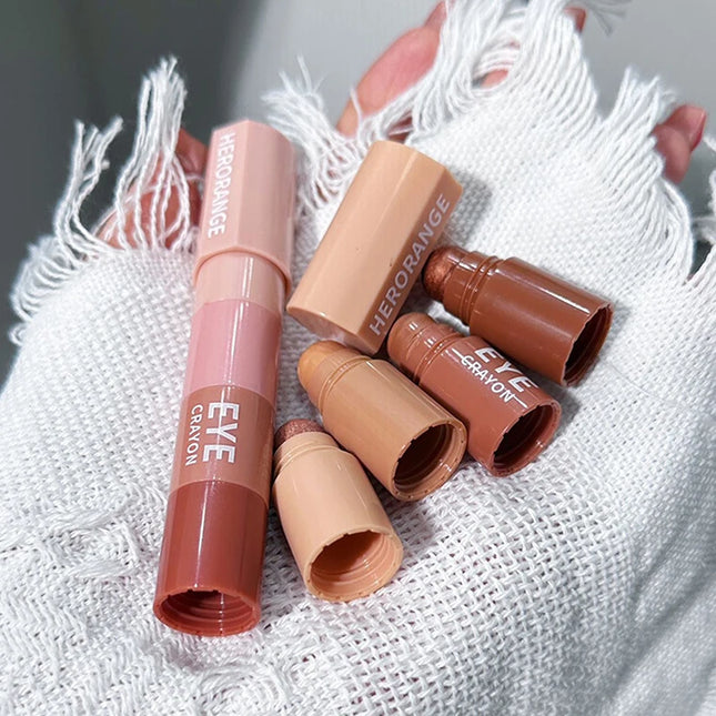 1Pc HERORANGE 4 In 1 Eyeshadow Pencil Kit Velvet Matte Shimmer Highlight Pigment Mini Eye Makeup Cosmetic Set