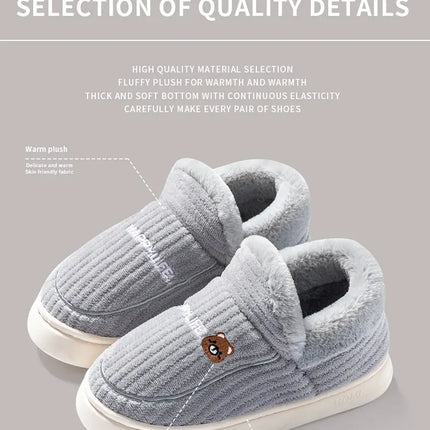 Cotton slippers for women in winter 2023, new couple's indoor home insulation, anti slip plush bag, cotton shoes for women, plus