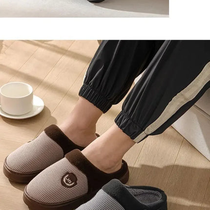 2023 New Winter Fleece-lined Cotton Slippers For Men Women Home Use Non-slip Thick Bottom Indoor Outdoor Wear Couples Warm