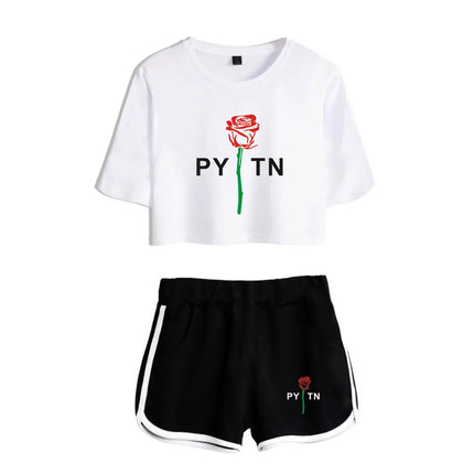 Youthful Payton Moormeier T-shirts shorts Pants Dew navel Sport Girls Short Sleeve Suits Sexy Girls Summer Two Pieces sets