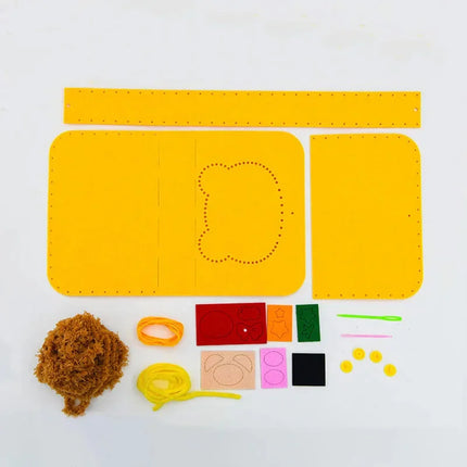 DIY Sewing Felt Bag Set Kids Education Toy Cute Cartoon Animal Hand Bag Safe Needle Thread Craft Kits for Girls Birthday Gifts