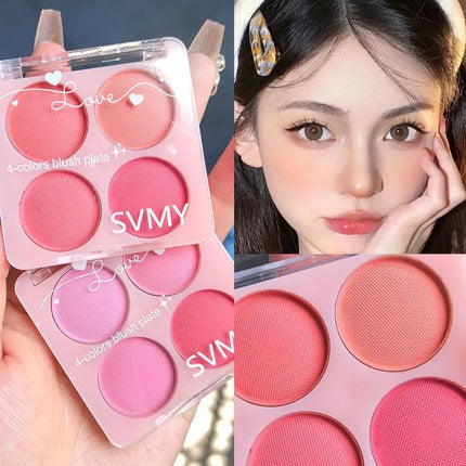 Sweet Ice Cream 4-Color Blush Brightening Peach Pink Color Transparent Natural Lightweight Blendable Face Color Face Makeup