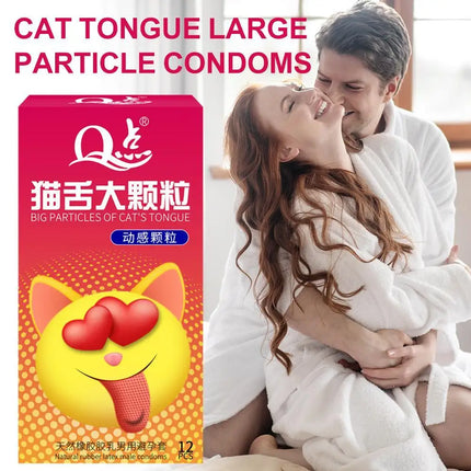 12pcs 9D G-spot Stimulation Condoms with Super Big Spikes Dots, Men's Delayed Ejaculation Penis Sleeve, Adult Sex Toys for Men