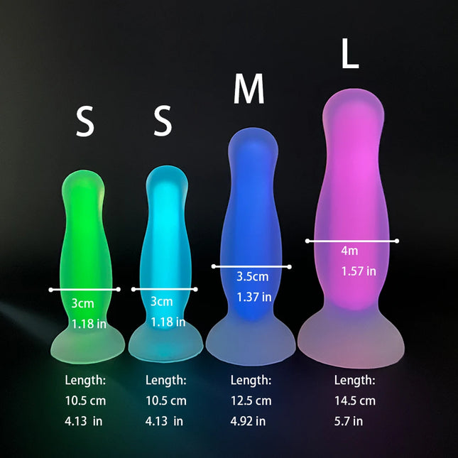 Glow-in-the-Dark Anal Plug Soft Liquid Silicone Butt Training Kit Prostate Massager Sex Toy Pleasure Anal Expander Penetration