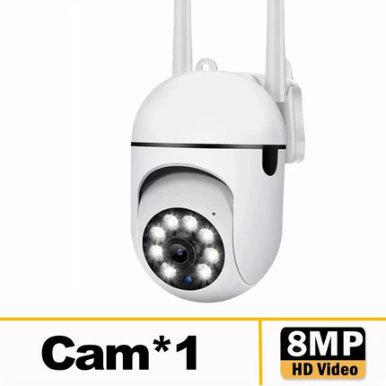 8MP Wifi Surveillance Camera Wireless Security PTZ IP Camera Color Night Vision AI Human Tracking CCTV Camera 4X Digital Zoom