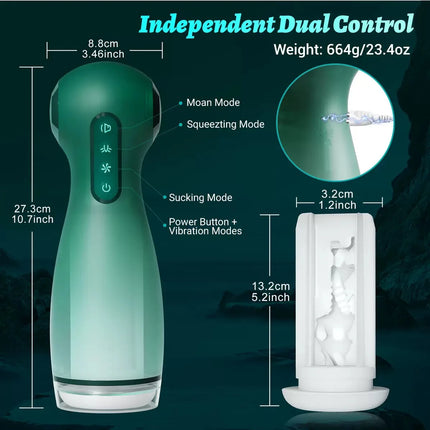 Adult product Civic vibration clip suction voice airplane cup APP version for men, suction airbag press masturbator