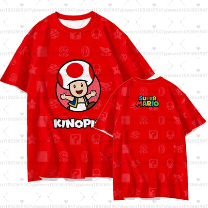 2026 men Super Mario Bros. Yoshi Peach T Shirt Kids Summer Dress Boy T-Shirt men women Short Sleeve Top Kids Cute Birthday tops