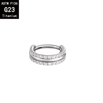 G23 Titanium Hinged Segment Ring Tragus Daith Earring Piercing Jewelry Nose Ring Cartilage Hoops Double Row Helix Septum Ring