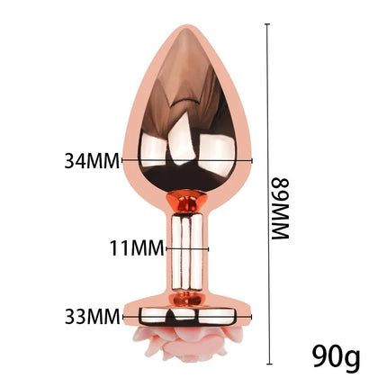 3Size Anal Plug Buttplug Rose Shape Anal Sex Toys for Men Women Beginners Advanced Users Sex Toy for Vagina Training Butt Plug
