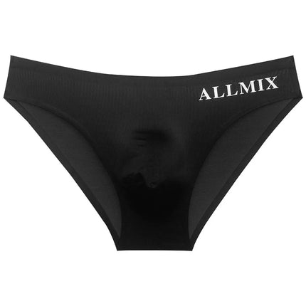Sexy men underwear letter sports fitness clear ice silk bragas japonesas low waist U convex seamless panties boxers & briefs man