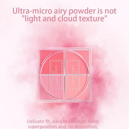 4 Square Grid Face Blusher Vibrant Orange Makeup Blush Palette Cheek Contour Blush Powder Matte Blusher Korean Makeup Tint Blush