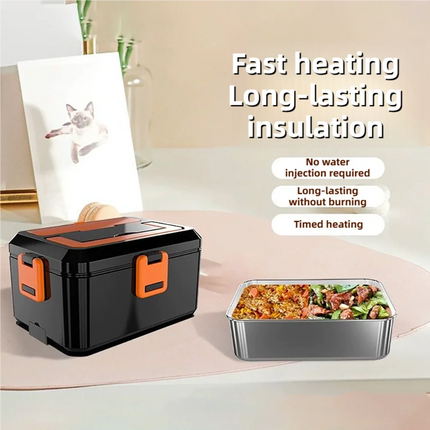 TINSOL 1.5L Electric Lunch Box 80W No Water Food Heater suitable for Portable Food Heating in Cars or Homes - Leak-proof