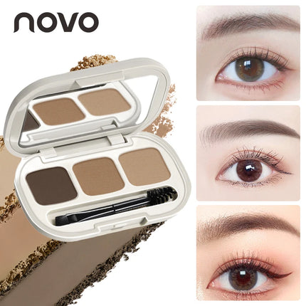 3 Colors Eyebrow Powder Palette - Matte, Smudge-Free Long-Lasting Makeup, Waterproof Long-Lasting,Natural 3D Eyebrow Look