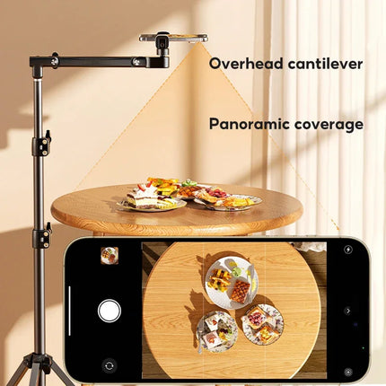 MoZhao Phone Stand Overhead Shooting Tripod Fill Light Floor-standing Telescopic Outdoor Live Photo Video Universal Camera Stand