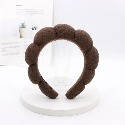 Women Girls Sponge Co Spa Makeup Bubble Terry Cloth Headband Puffy Retro Hair Bands Soft Hairband Headwear