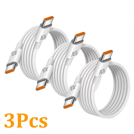 1/3Pcs 10A Cable Type C To Type C 120W Super Fast Charging Cable Highspeed Data Transfer For iPhone Samsung Xiaomi Charger Cable
