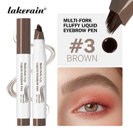 Multi-Fork Fluffy Liquid Eyebrow Pen waterproof Long Lasting Brow Natural Smooth Simulated Fine Flu Brow Pencil Eye Makeup