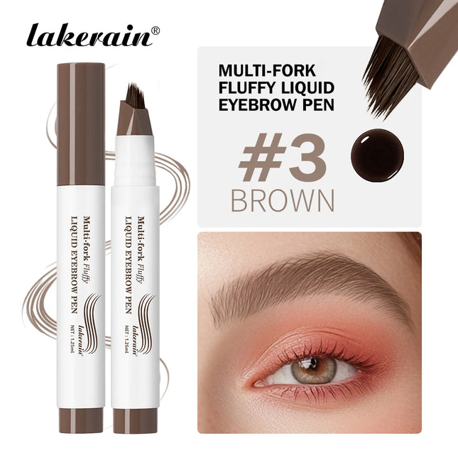Multi-Fork Fluffy Liquid Eyebrow Pen waterproof Long Lasting Brow Natural Smooth Simulated Fine Flu Brow Pencil Eye Makeup