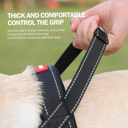Heavy Duty No-Pull Dog Harness for Dogs - Reflective Lightweight Saddle Vest Pet Collar with Padded Straps Anti-Escape Design