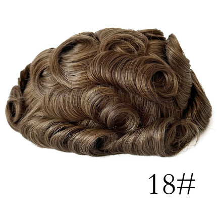 Undetectable Men Toupee All V Loop Super Thin Skin Hair Replacement System for Men Natural Hairline Wig
