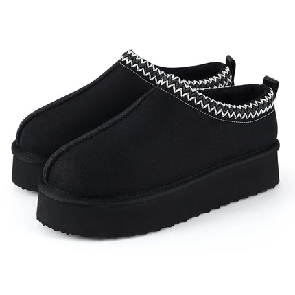 Comwarm Winter Fuzzy Women's Slippers Fluffy Warm Outdoor Slides High Quality Cotton Shoes Platform Plush Lining Women Slippers