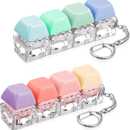 4 Keyboard Finger Keyboard Keycap Stress Relief Fidget Keychain Gadget Key Button Decompression Toy Adult