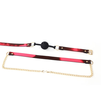 BDSM Thermochromic Mouth Gags Traction Rope Bondage Silicone Ball Breathable Restraints,Sex Toys for Couples,Slave Adult Games