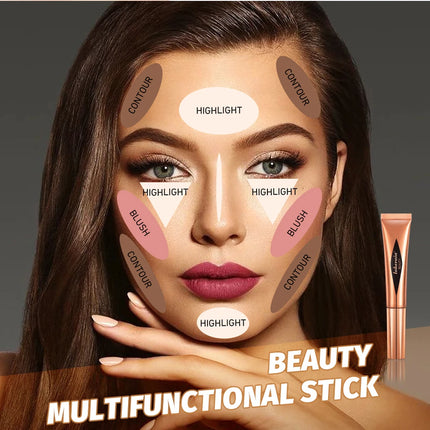 Multi-use Stick Bronzer Blusher Beauty Highlighter Blush Liquid Face Bronzer Natural Contouring Wand Stick Applicator Makeup